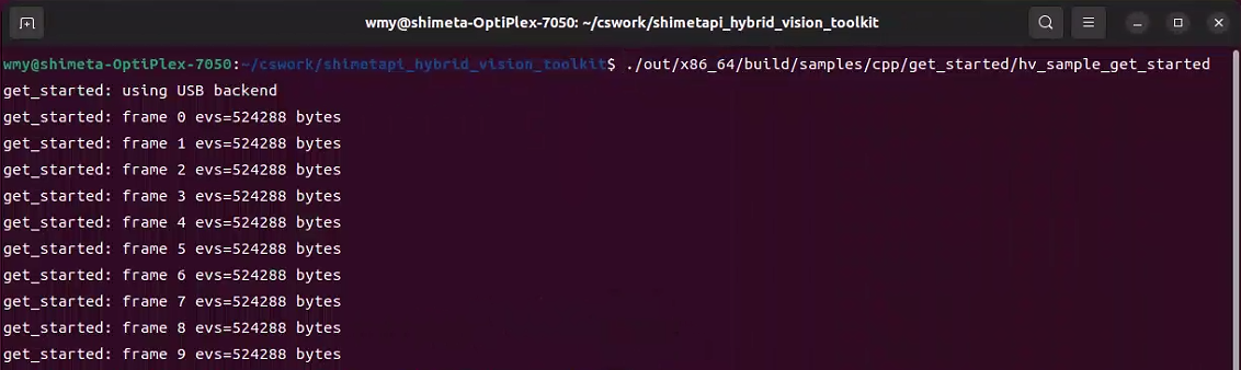 get_started 示例运行输出