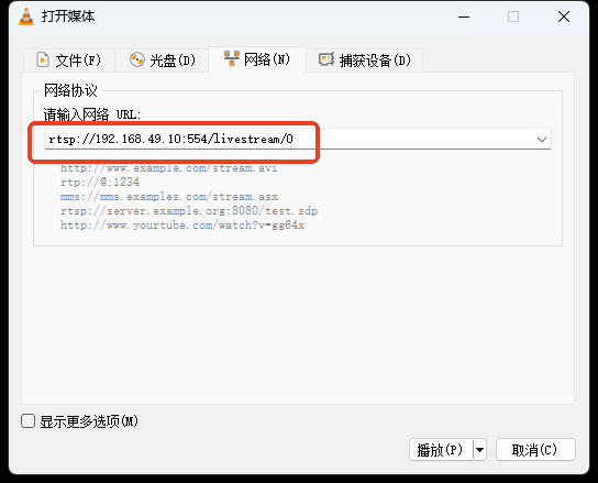 输入网络URL